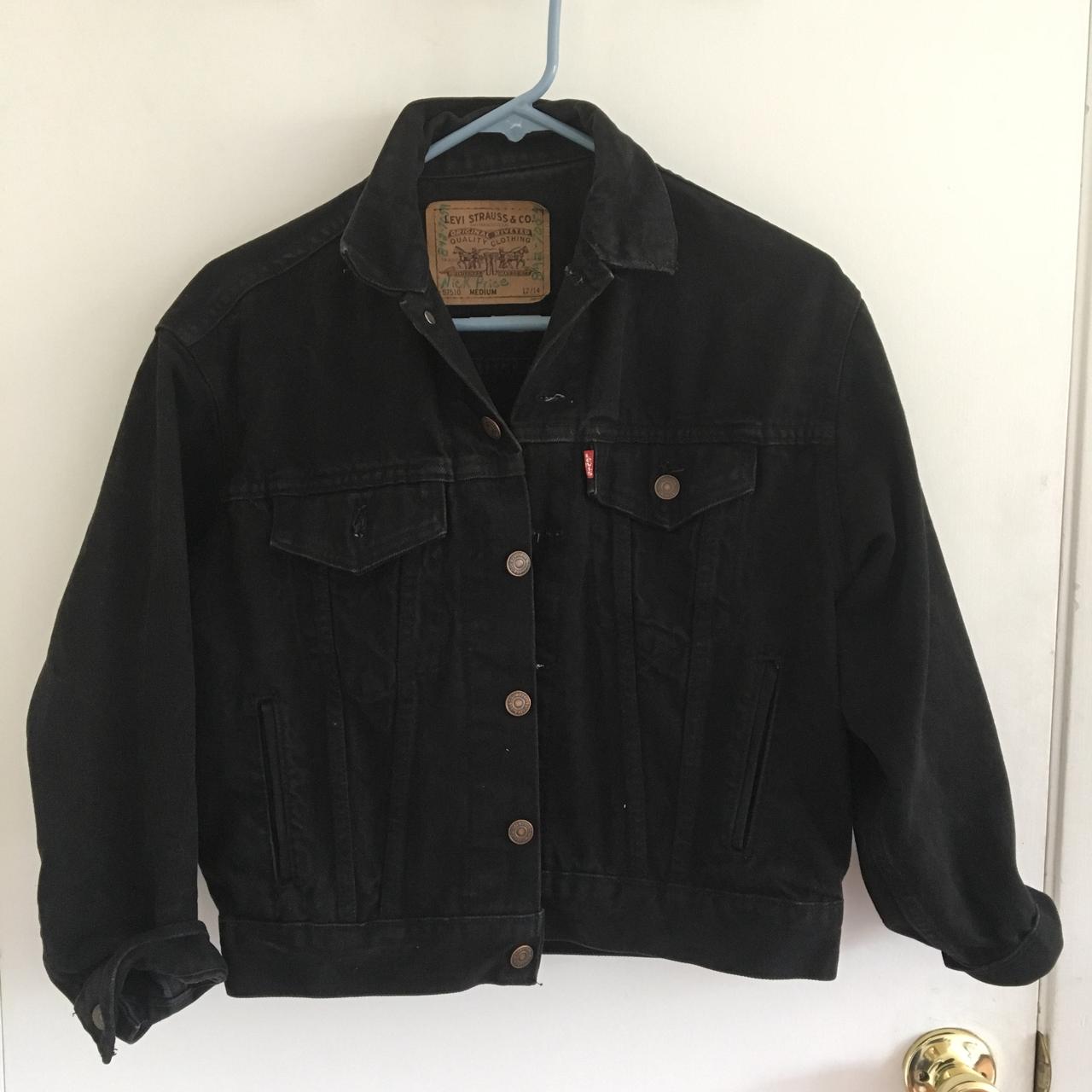 Womens black levis denim on sale jacket