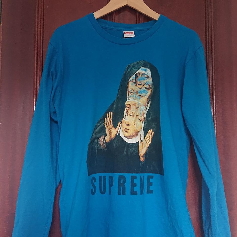 Supreme Nun LS Tee SS17 Size: M Aqua blue long... - Depop