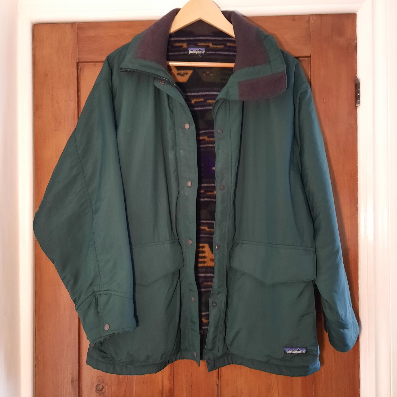 Vintage Patagonia Jacket - Dark Green, Multi... - Depop