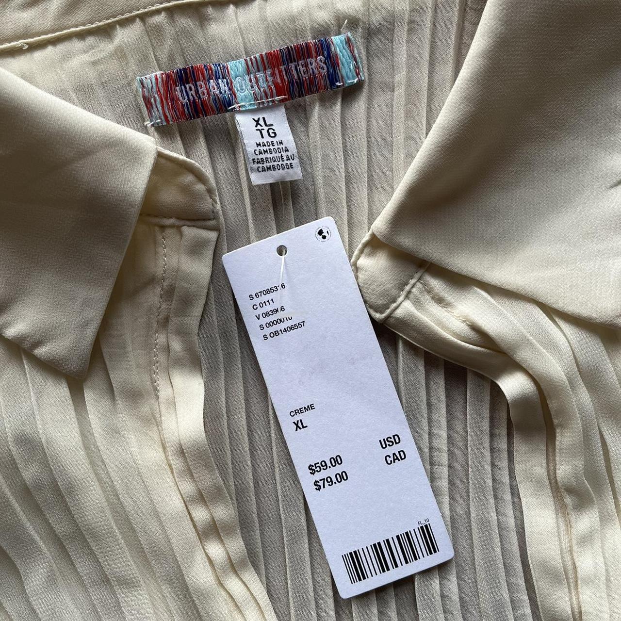 Urban Outfitters Women's Cream and White Blouse | Depop