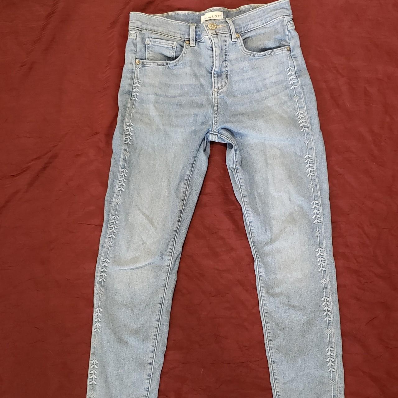 LOFT Women's Blue Jeans Depop