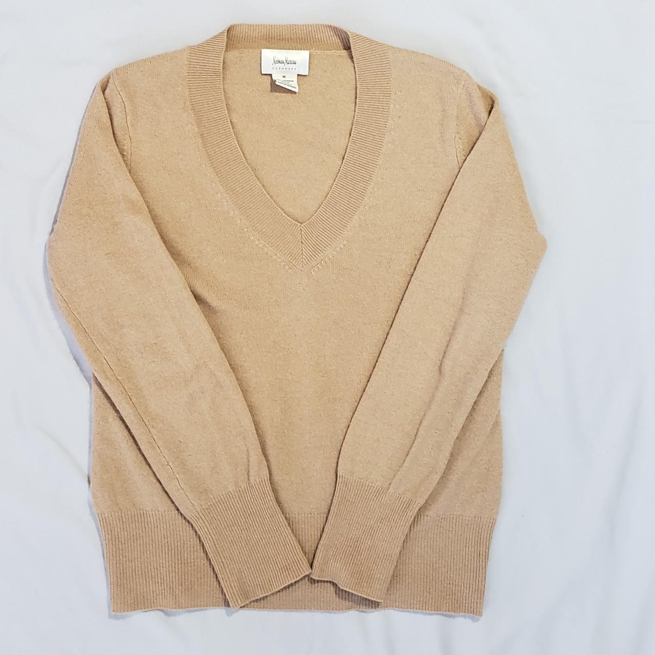 Light brown cardigan 🐻 by Neiman Marcus. Fits like... - Depop