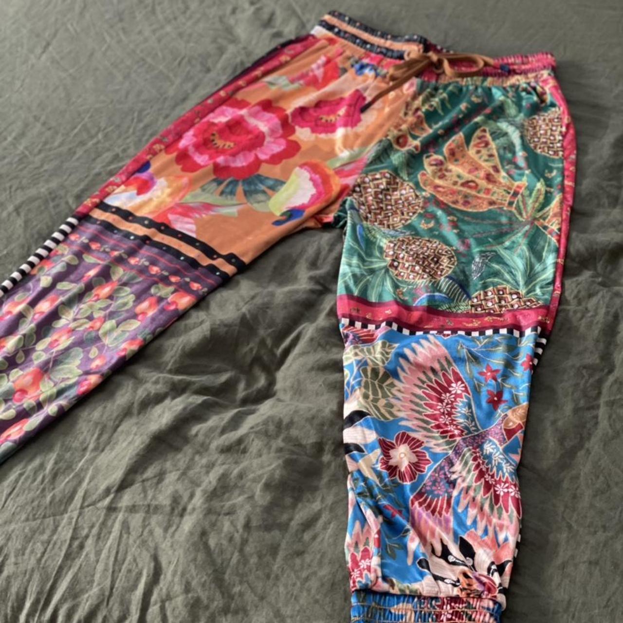 FARM Rio velvet joggers. Size small. Vibrant floral... - Depop