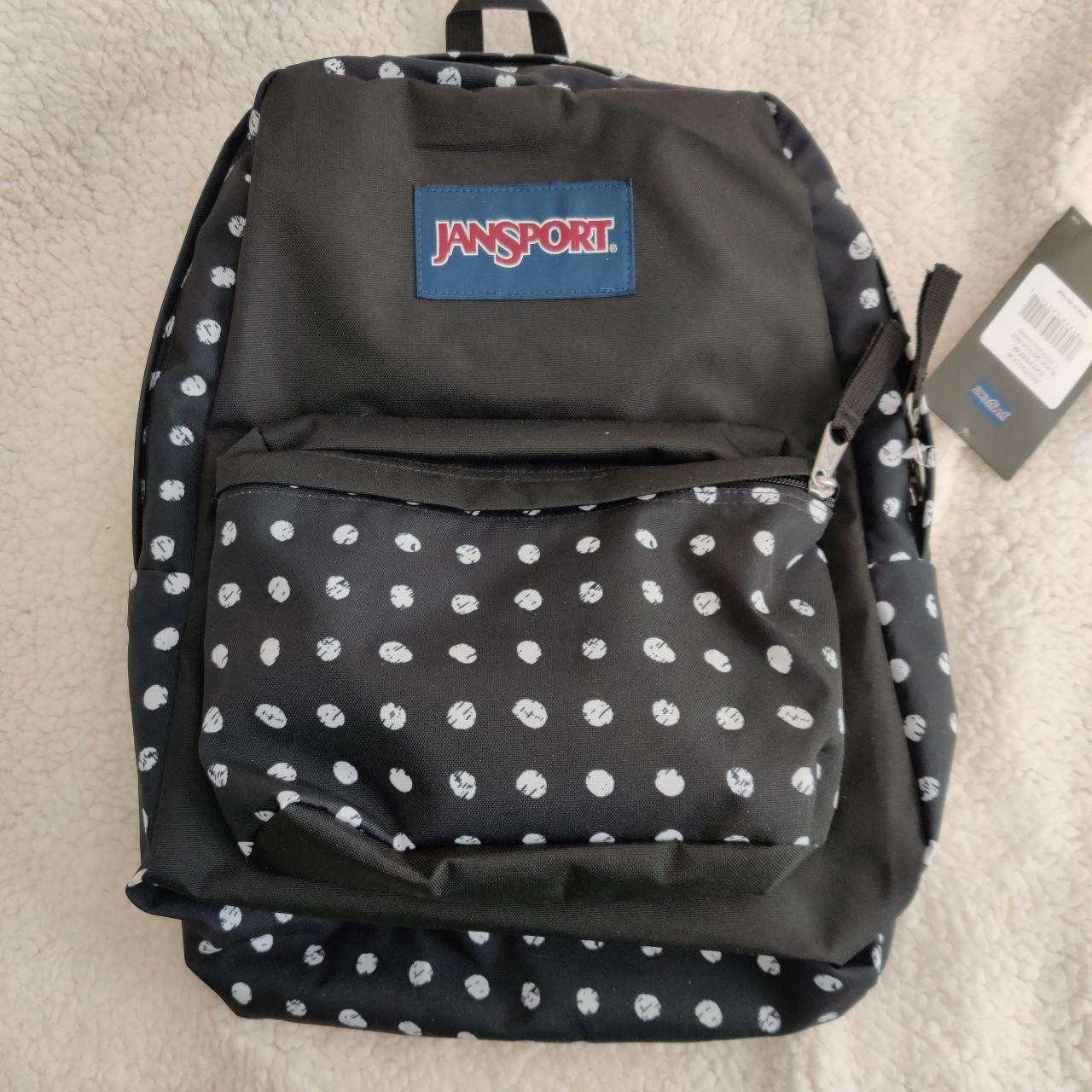 Black and white polka dot jansport backpack online