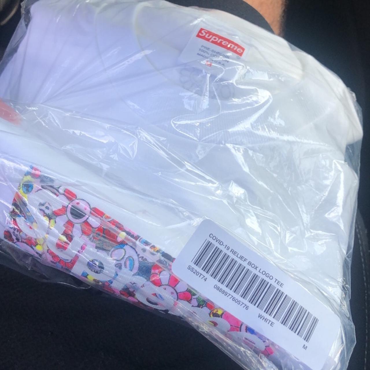 supreme takashi murakami covid-19 relief box logo...