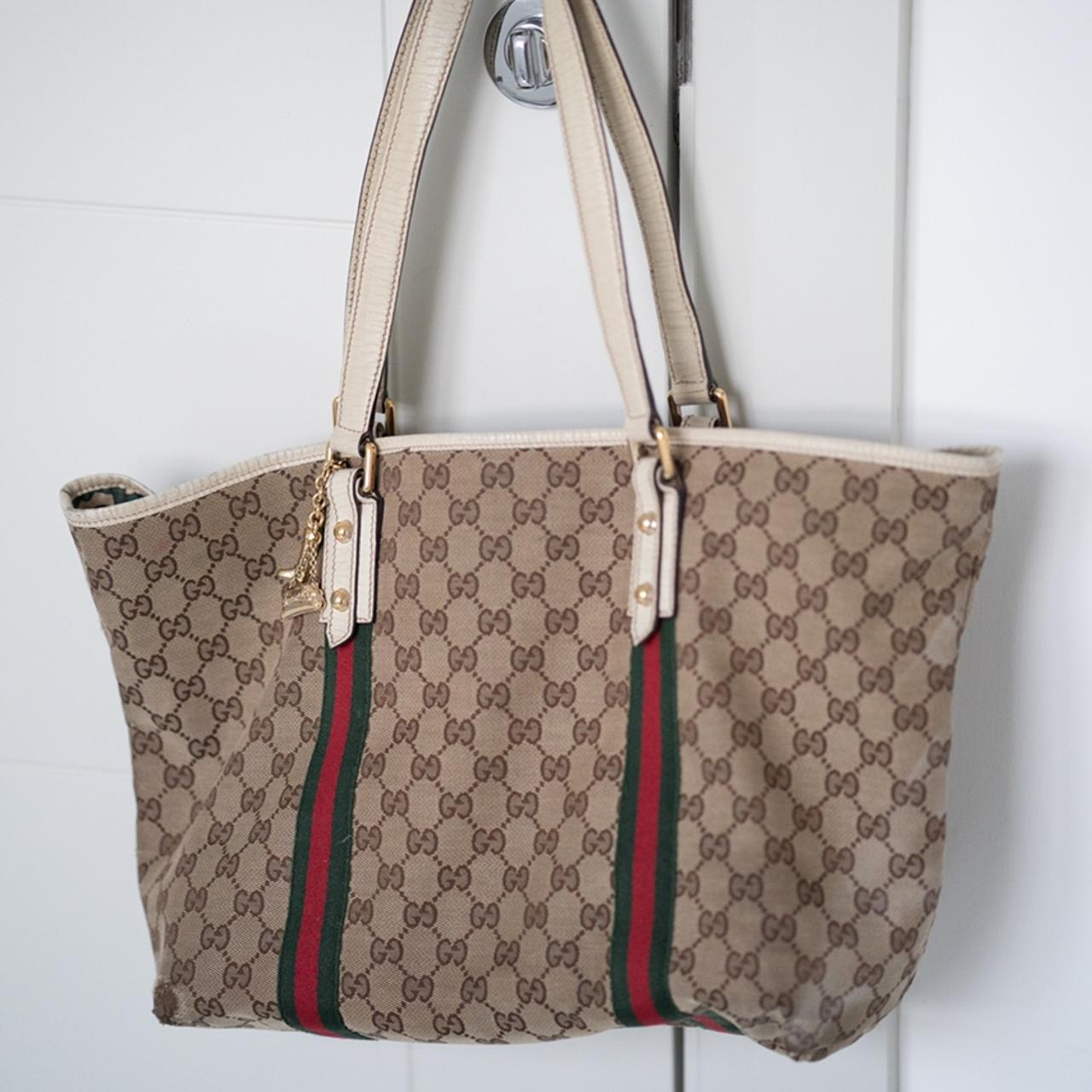 Authentic Gucci canvas tote bag used interior is Depop