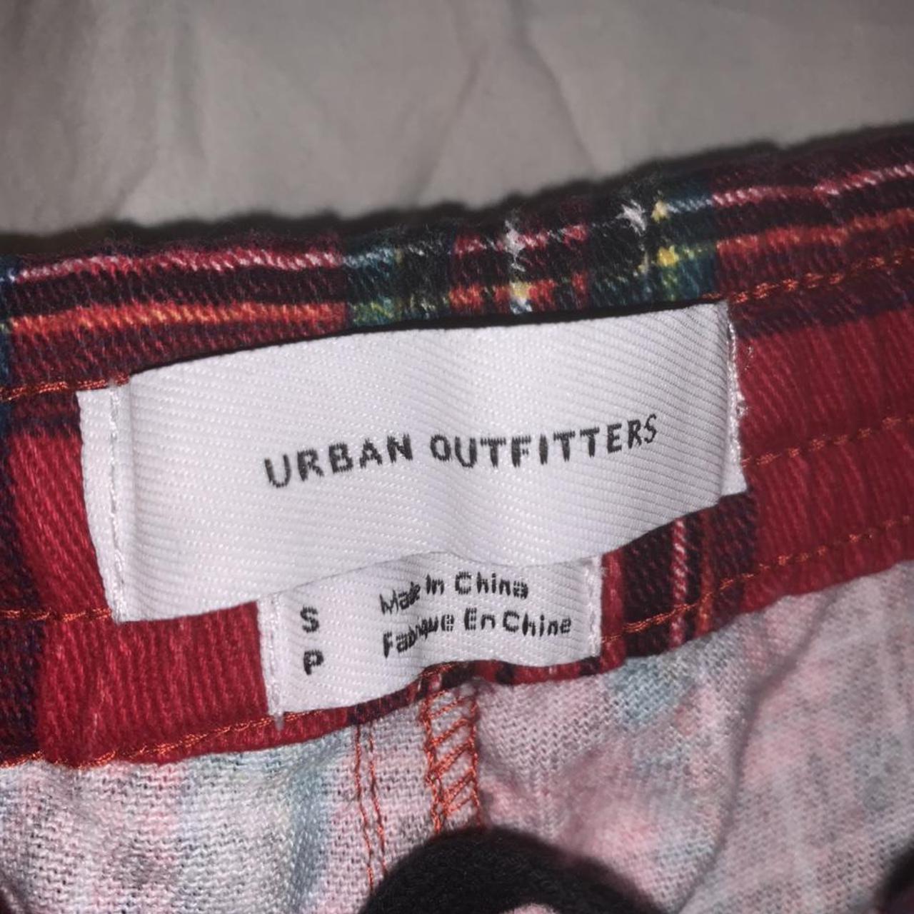 Urban Outfitters Red Plaid Pants Men’s S Message... - Depop