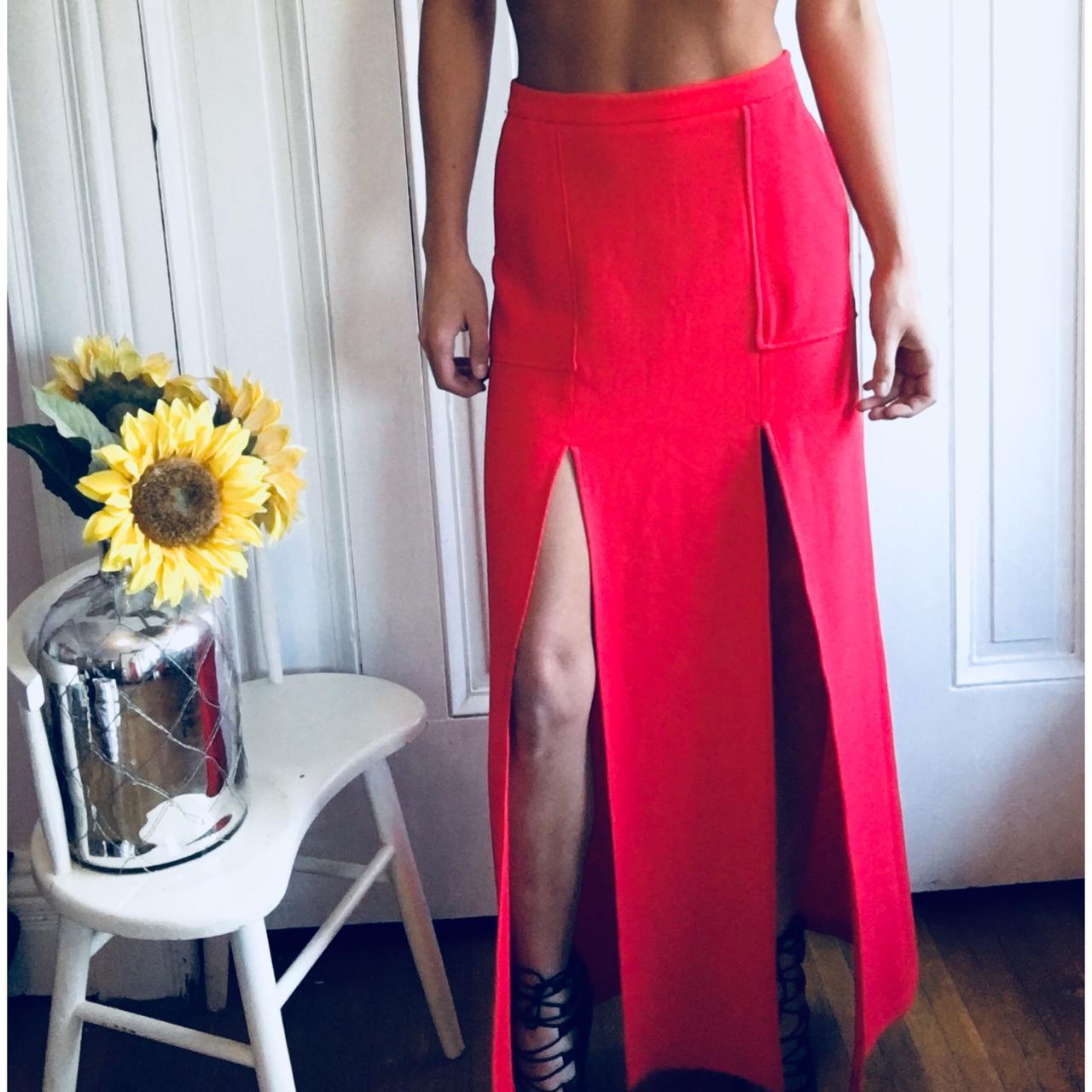 Bcbg red 2025 maxi skirt