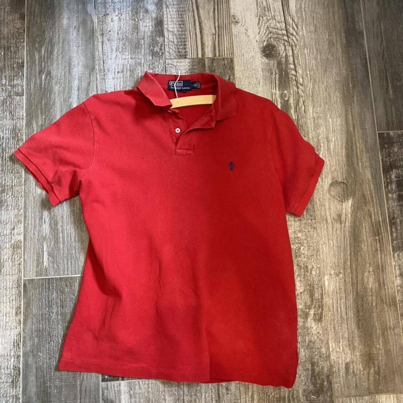 Vintage red Ralph Lauren polo size Large. Perfect... - Depop