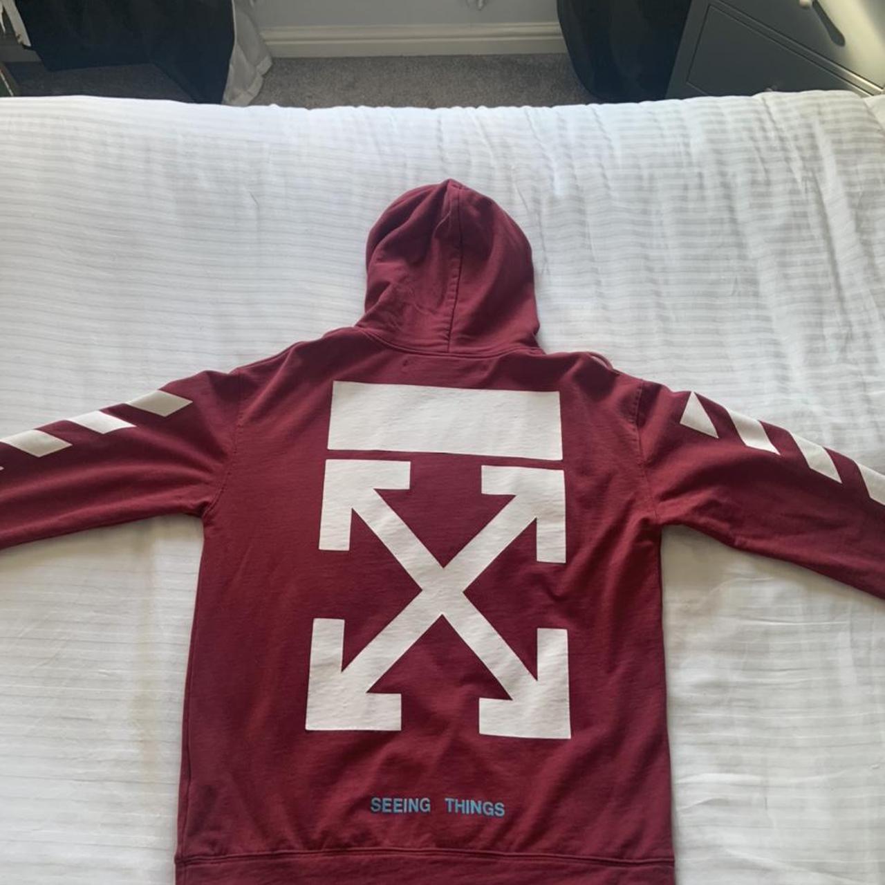 Burgundy off white hoodie hot sale