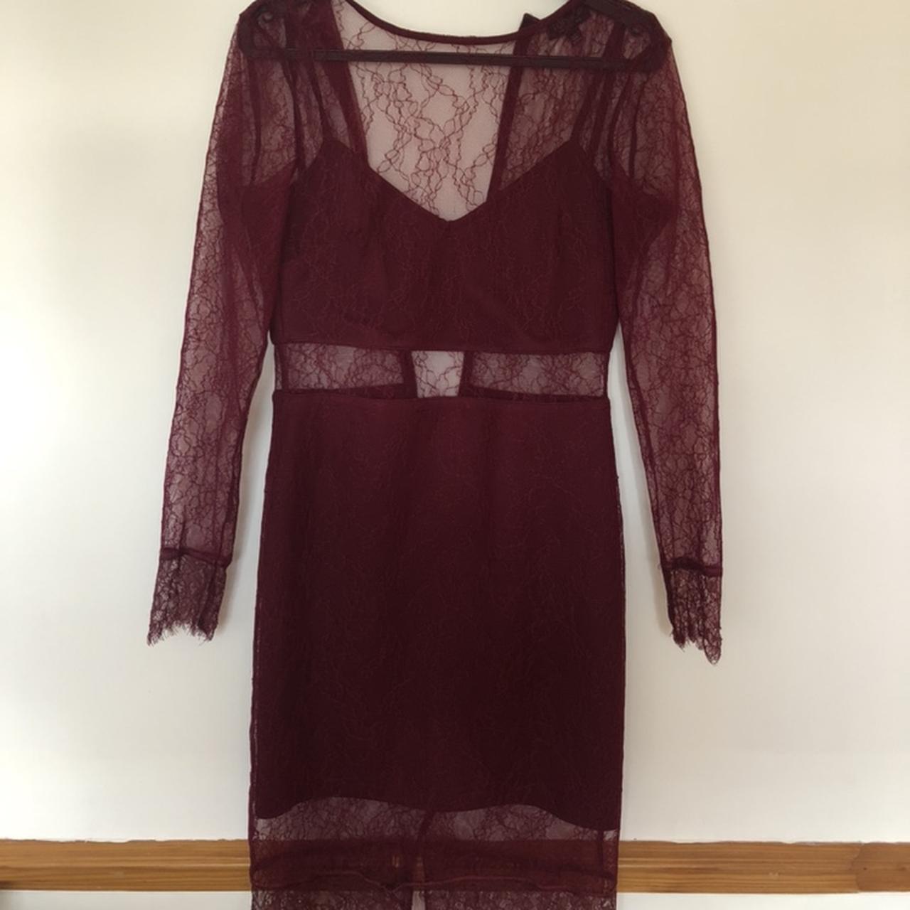 Topshop burgundy clearance lace dress