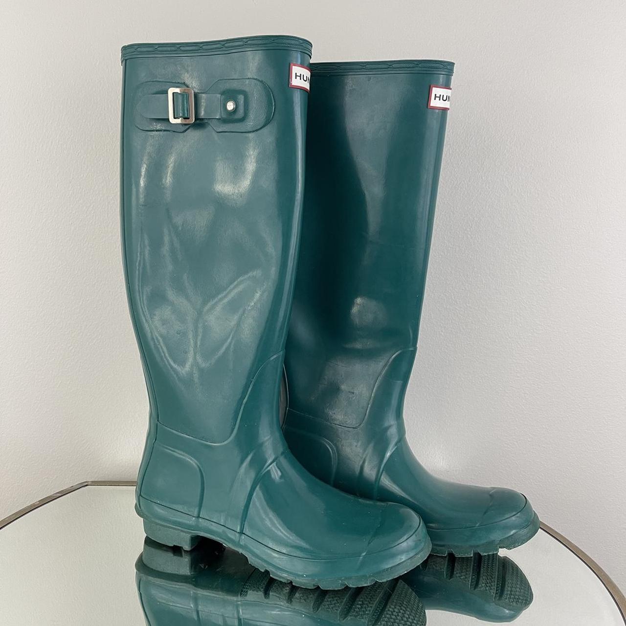 Hunter green gloss outlet boots