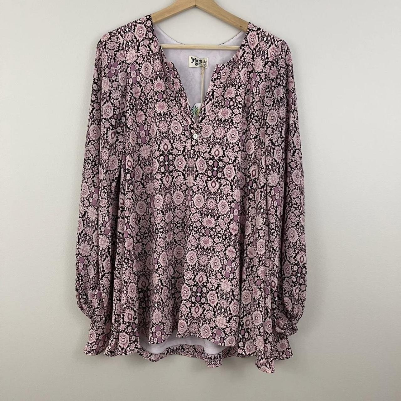 Show Me Your Mumu Women's Pink and Purple Shirt | Depop