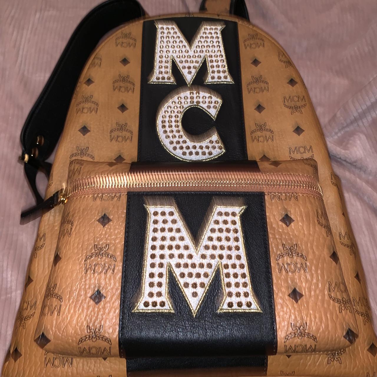 Mcm hotsell backpack stripe