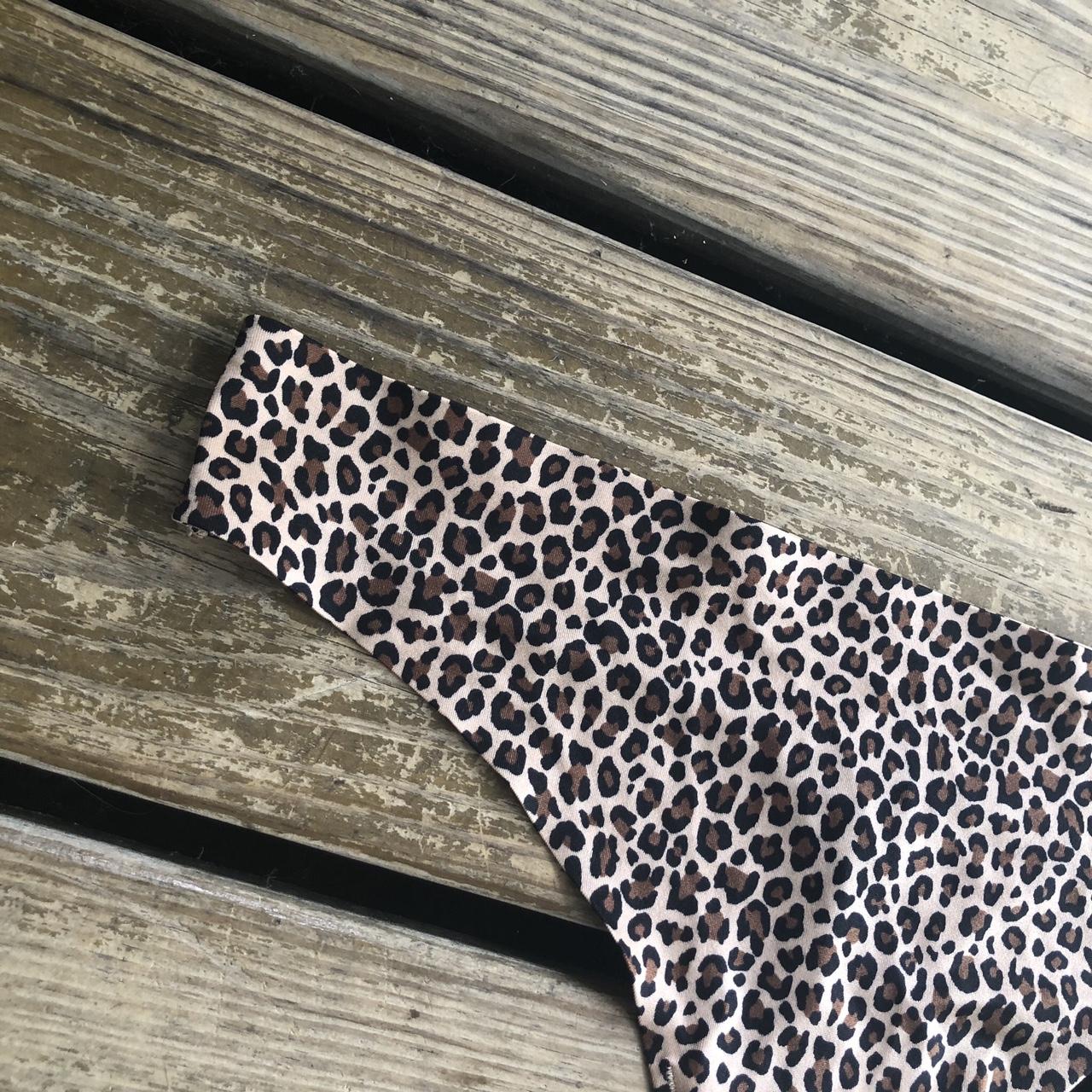 Leopard print thong. Never been worn. Marked a size - Depop