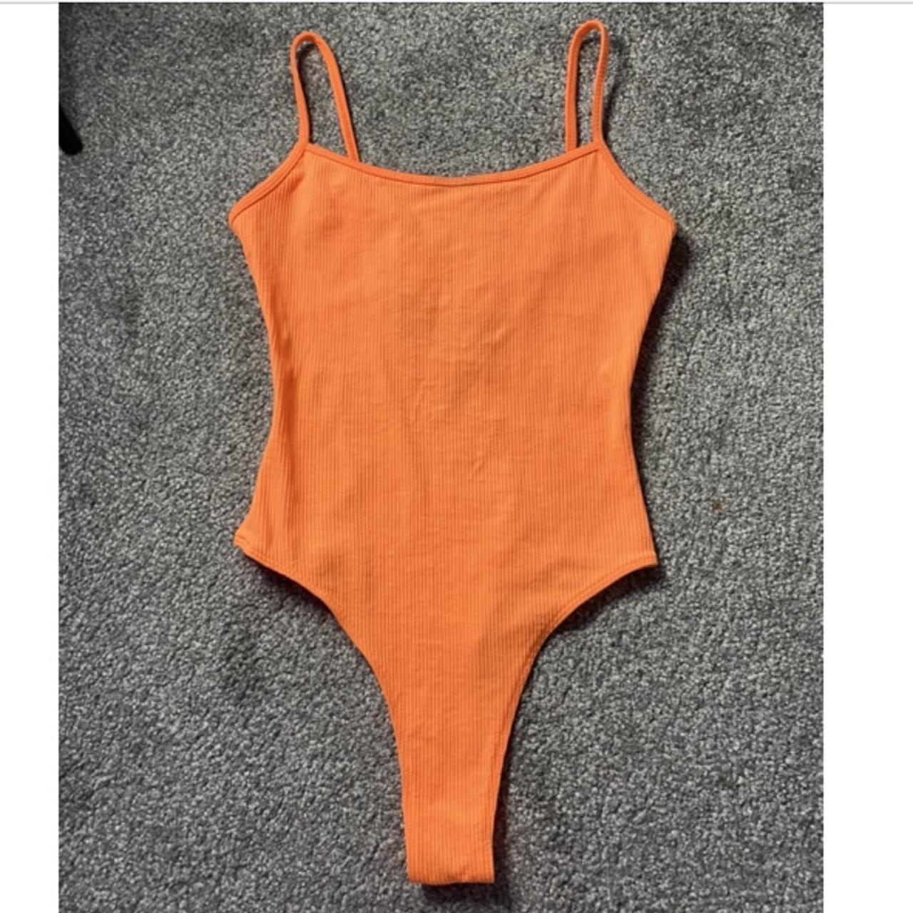 bershka orange bodysuit