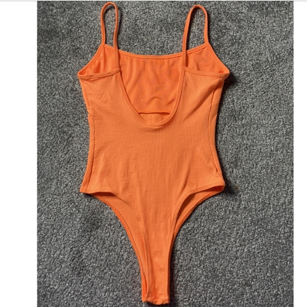 bershka orange bodysuit