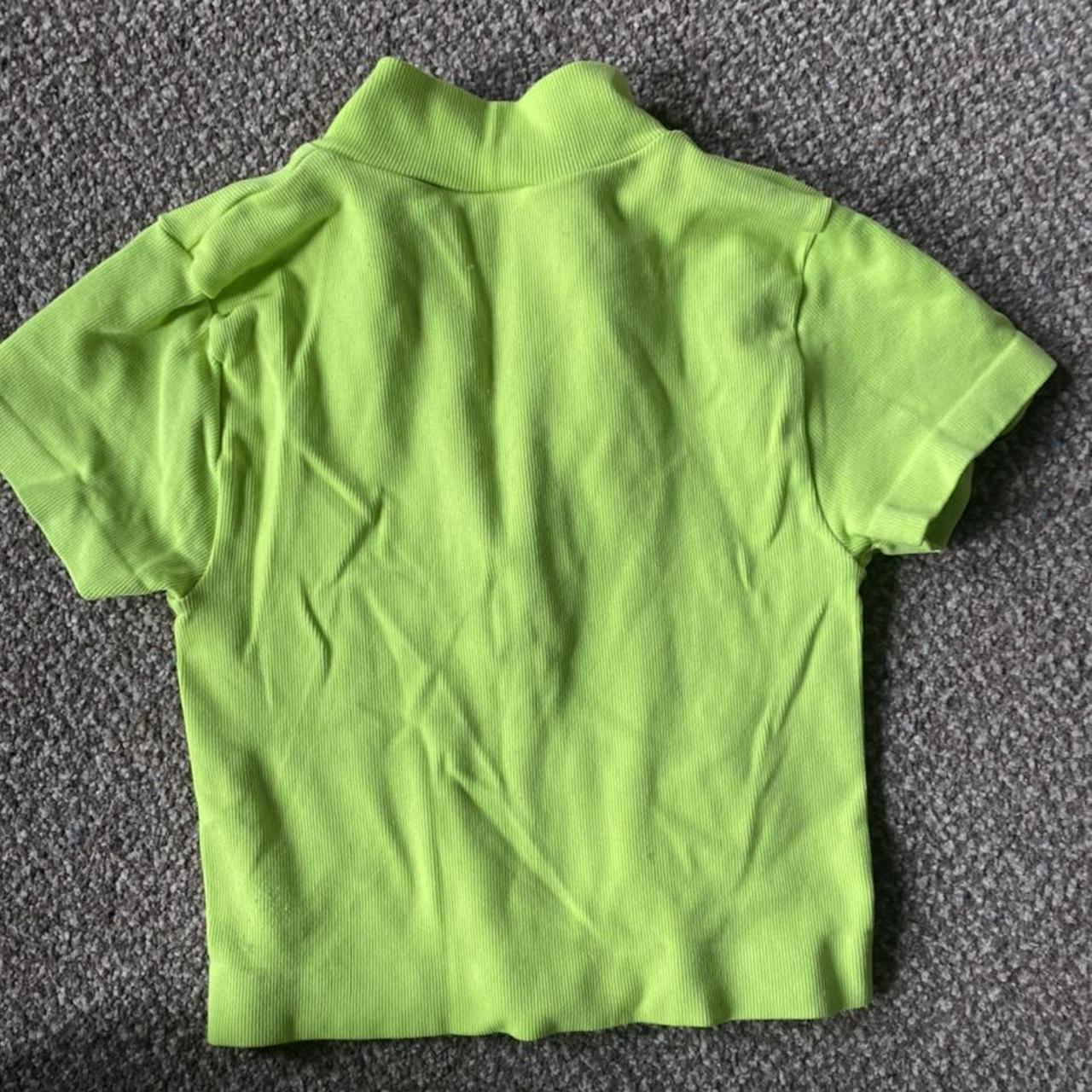 Super flattering lime green zip up crop top. Depop