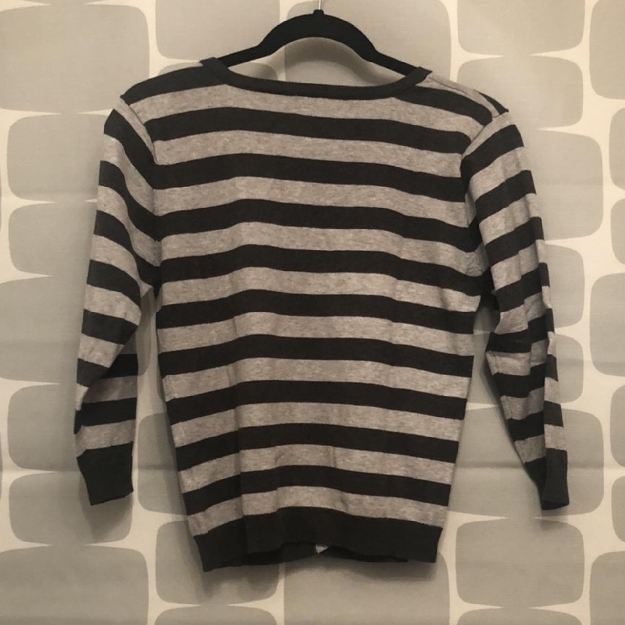 Dark and light grey cardigan with buttons up front.... - Depop