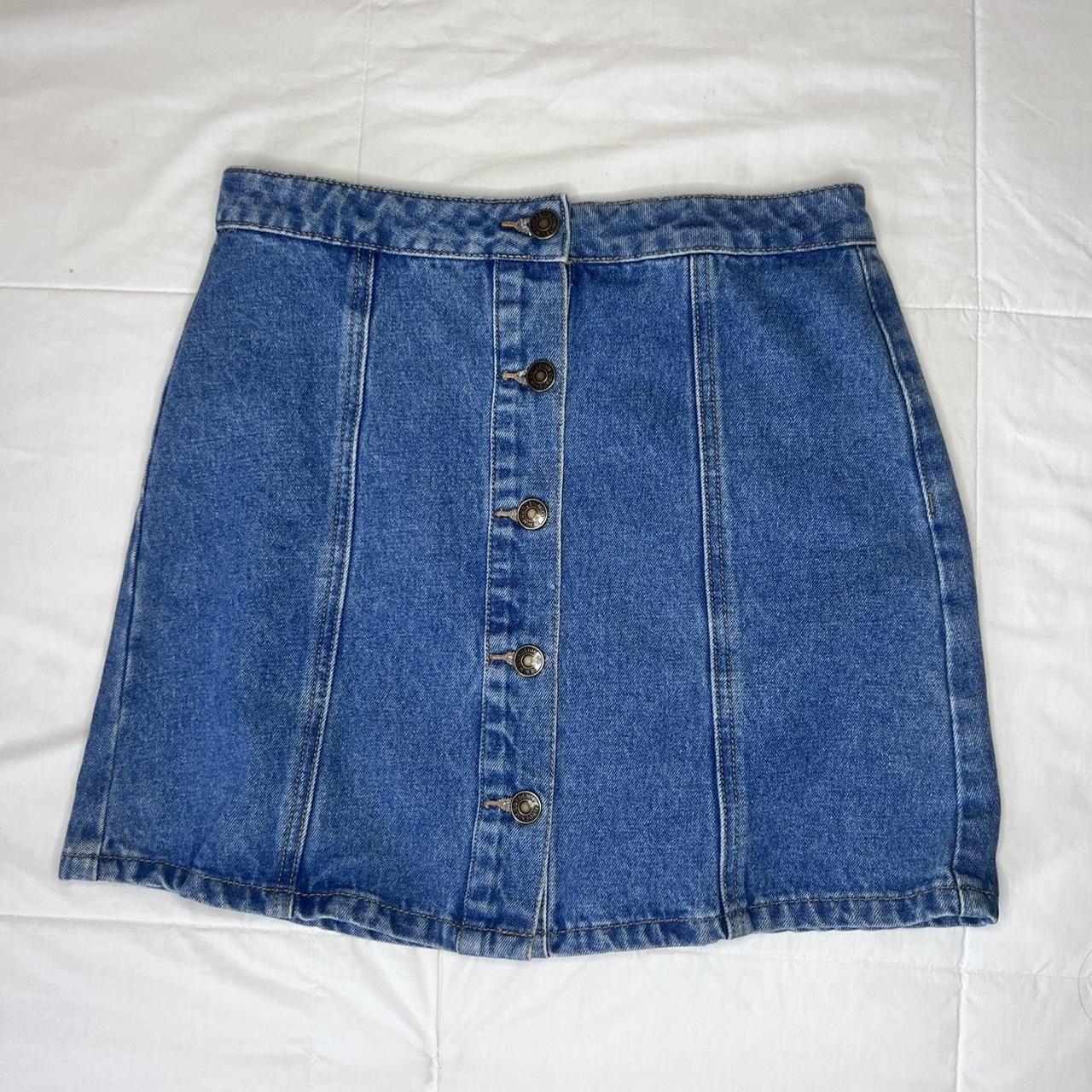 Denim & Co. Women's Blue Skirt | Depop