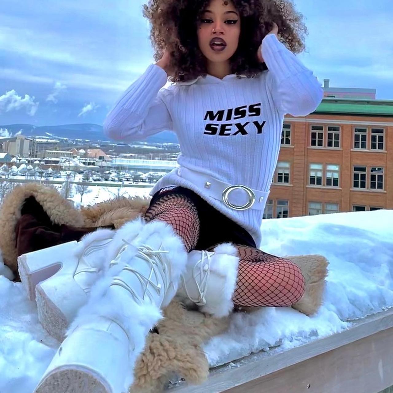 Miss sexy ( miss sixty parody ) white sweater knit /... - Depop