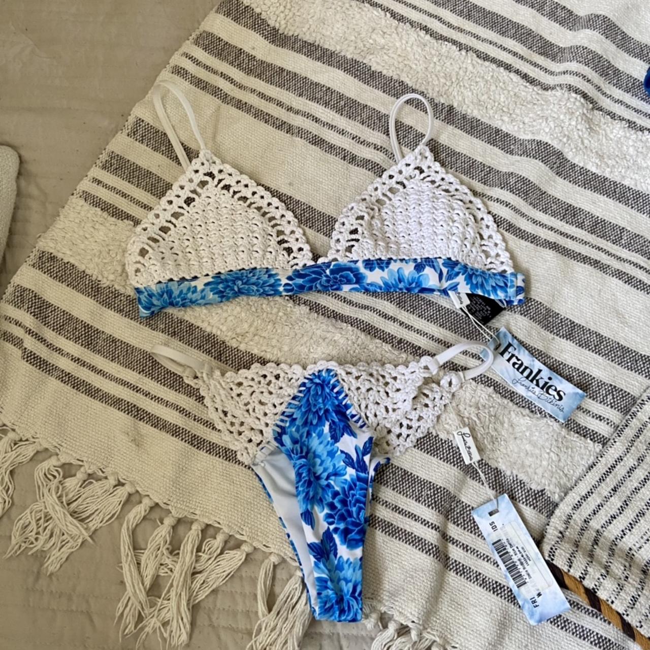 Frankies Bikinis crochet floral print Stella Set in... Depop