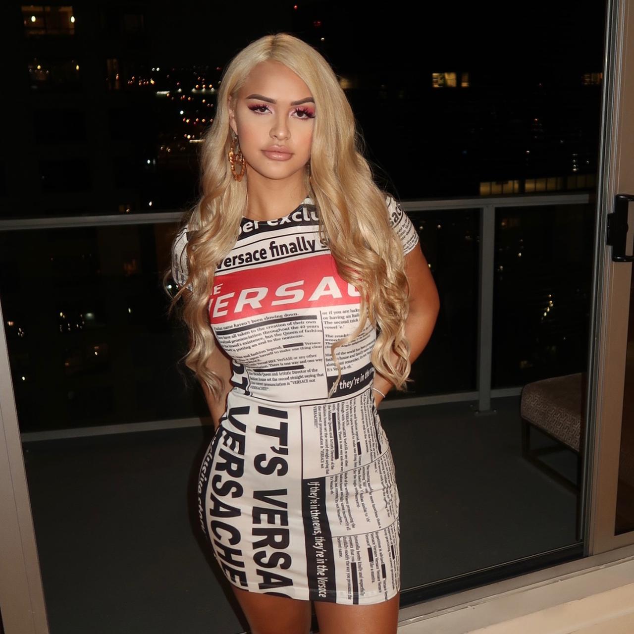 versace newsprint dress