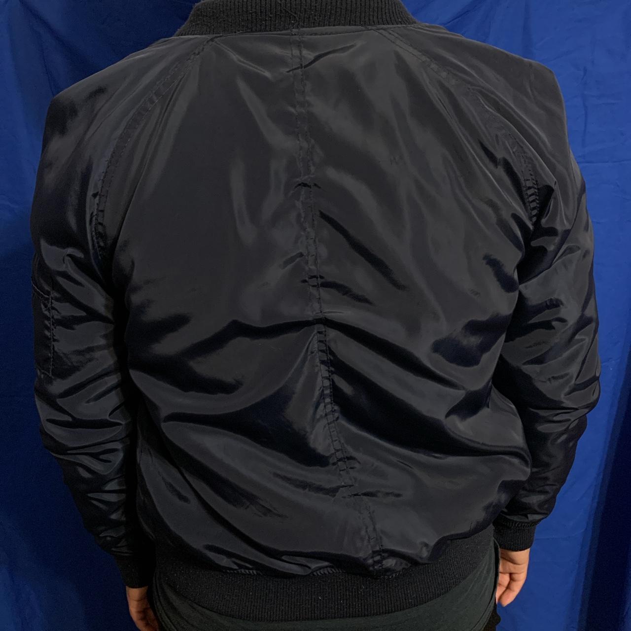 Dark blue bomber jacket. The jacket has two pockets... - Depop