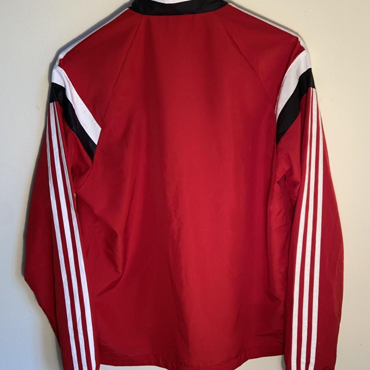 Vintage Adidas Track Jacket In Red with White and... - Depop
