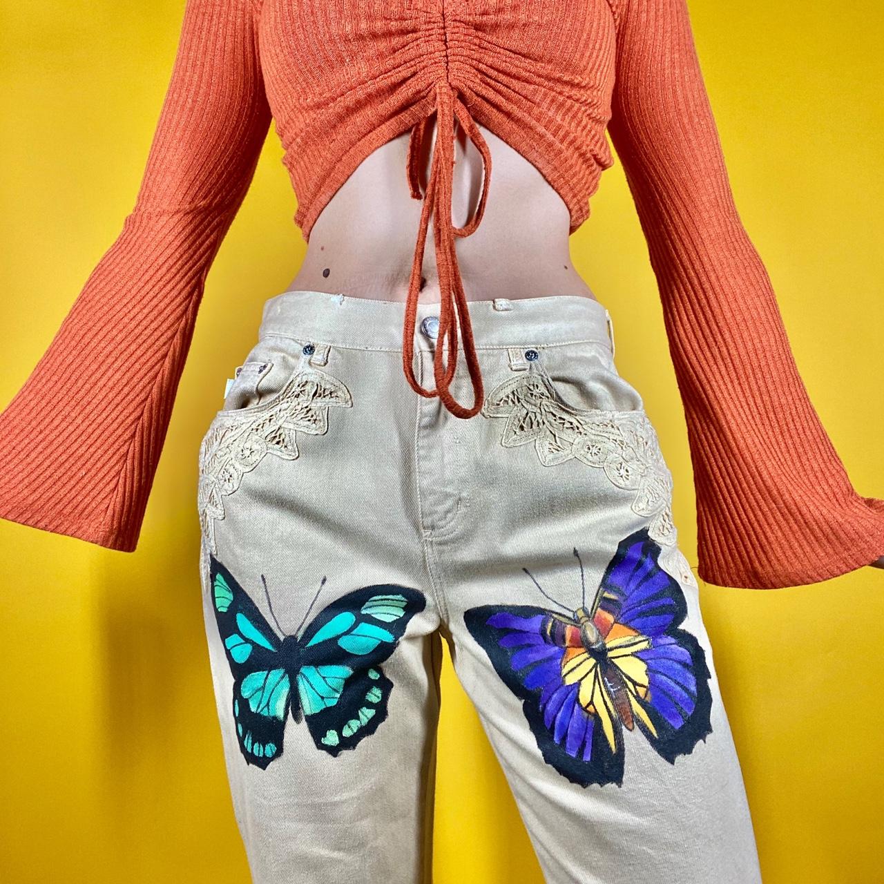 🦋RALPH LAUREN CUSTOM BUTTERFLY PANTS🦋 Absolutely Depop