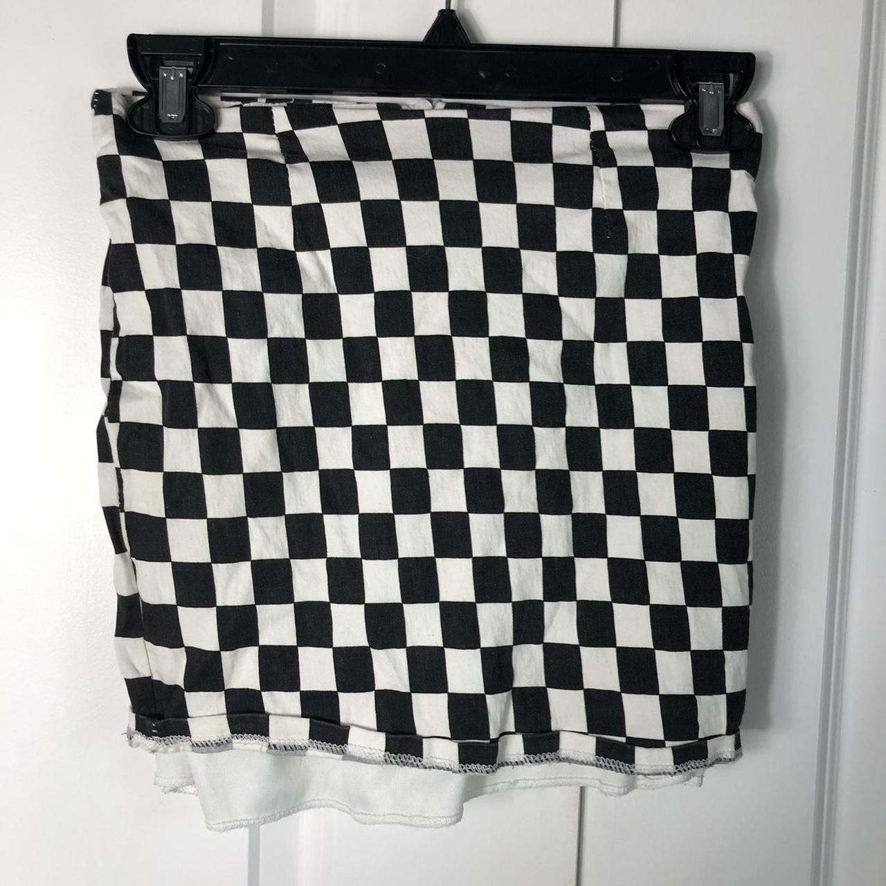 Black and white checkered skirt boohoo best sale