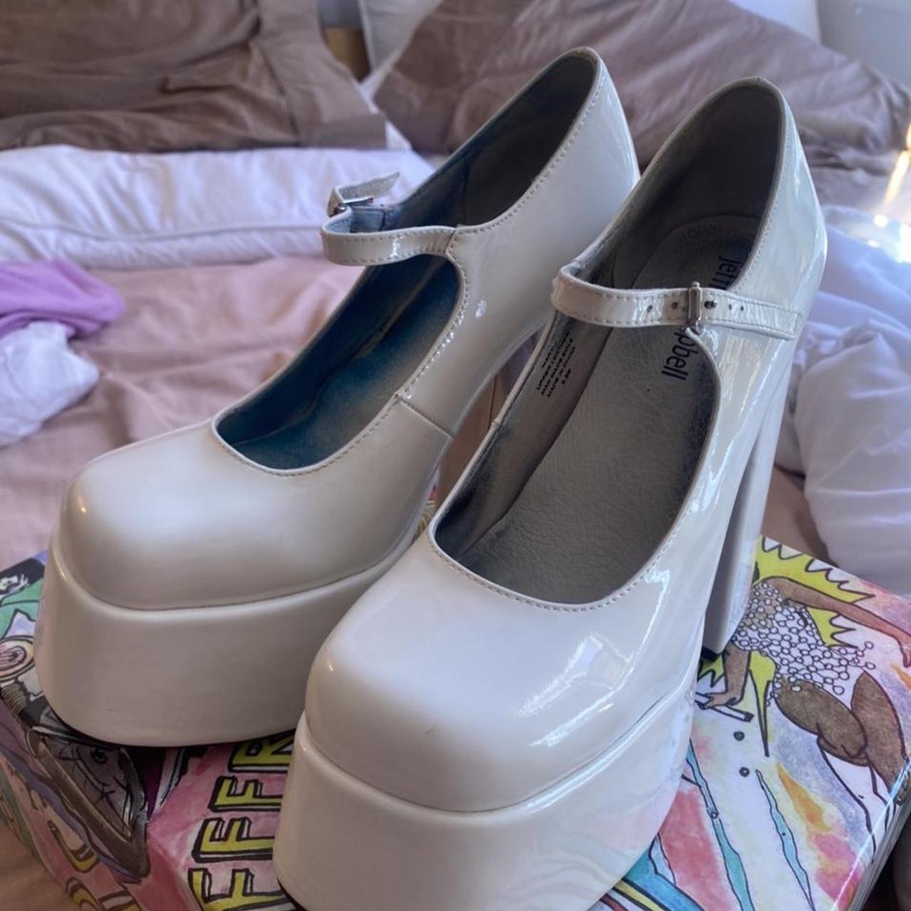 Jeffrey Campbell white platform pumps! worn once for... Depop