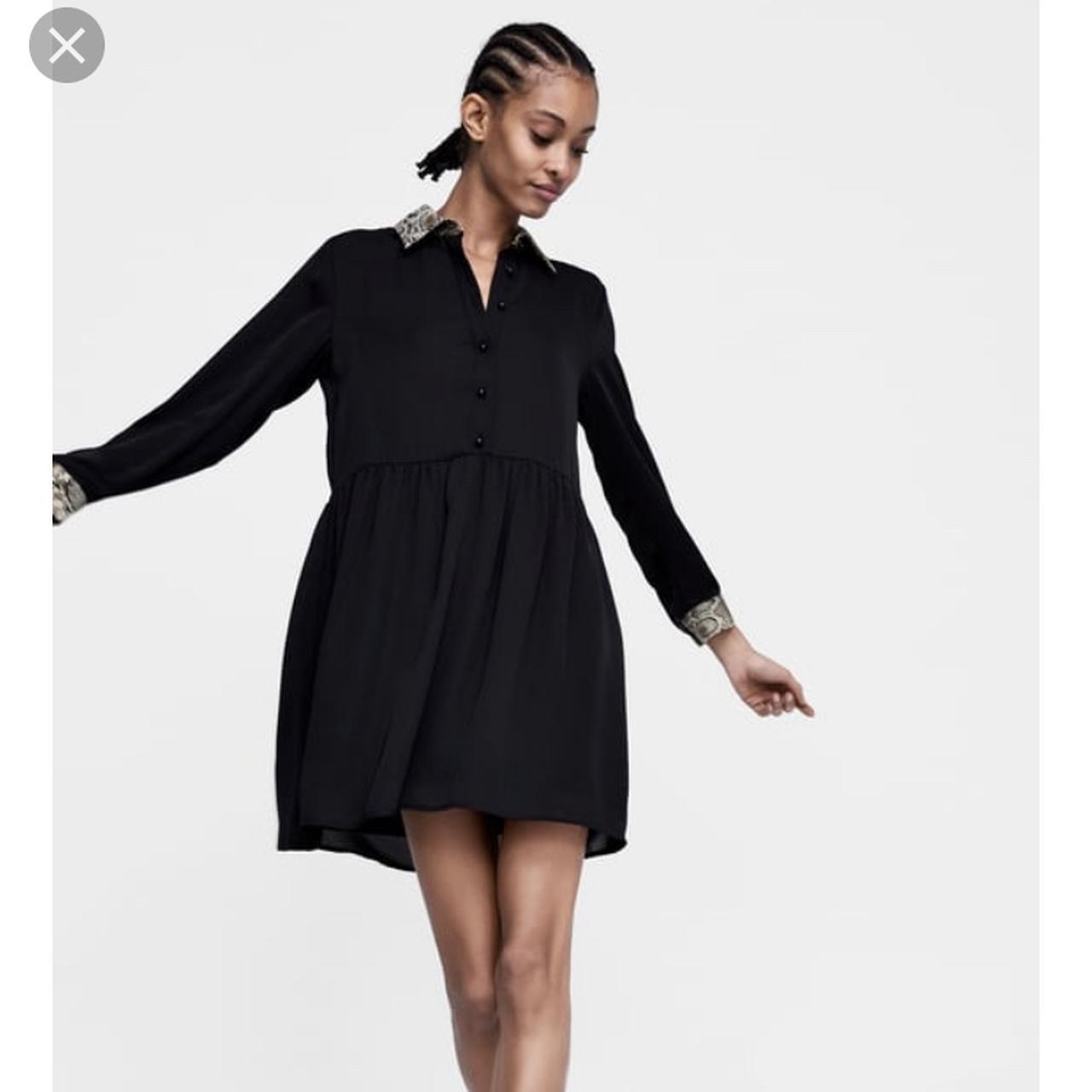 black button dress zara