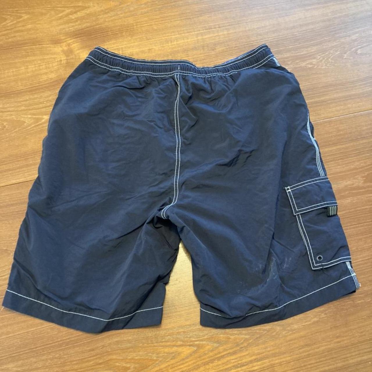 Lands' End Men's Blue and White Swimbriefsshorts Depop