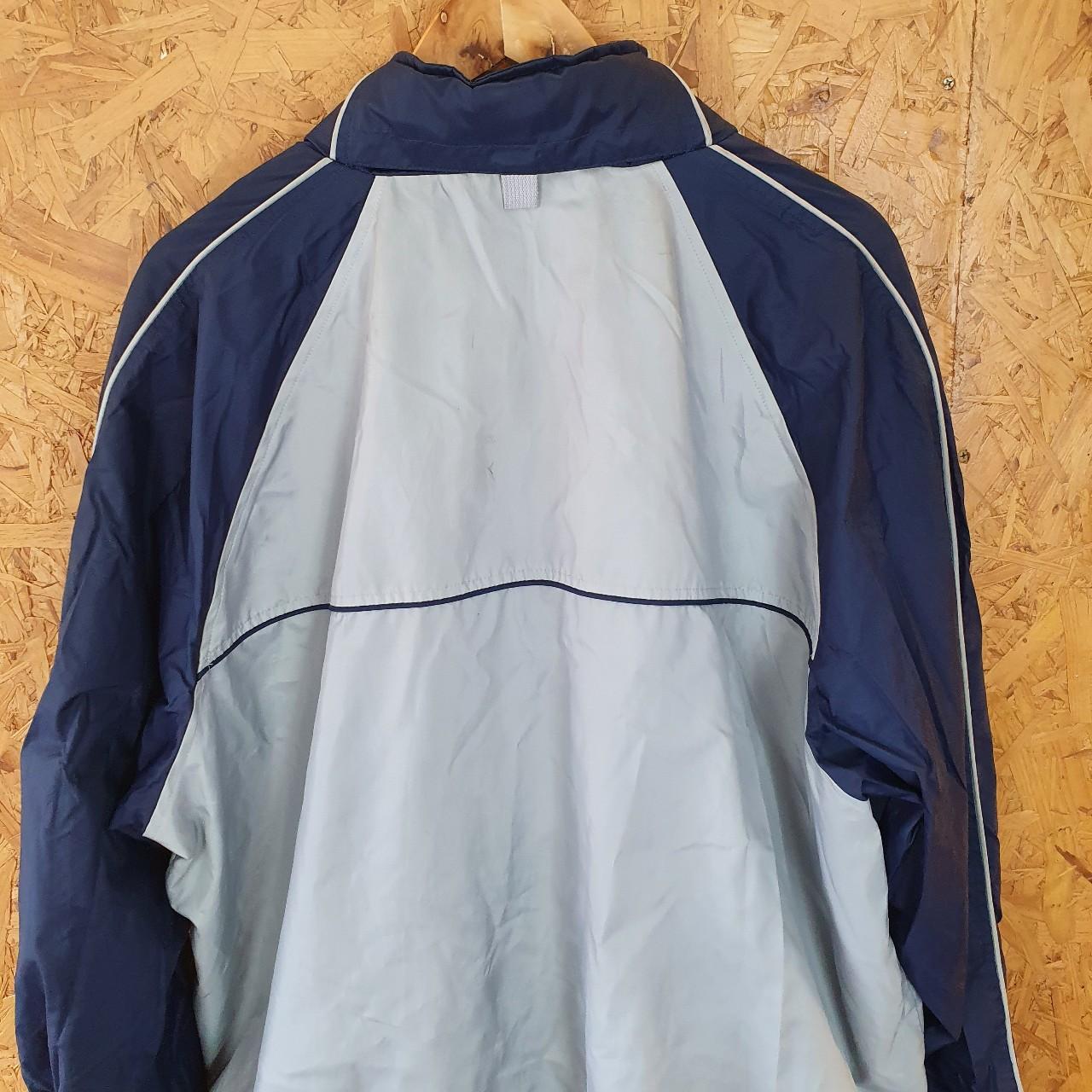 Y2k Nike Windbreaker Navy with cream / light grey... - Depop