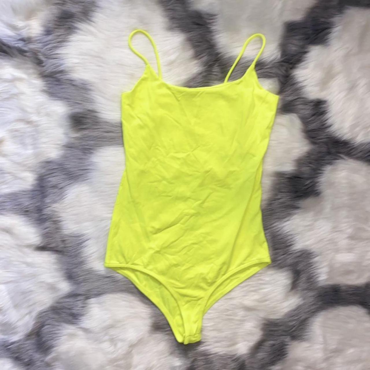 Zara Women's Yellow Bodysuit Depop