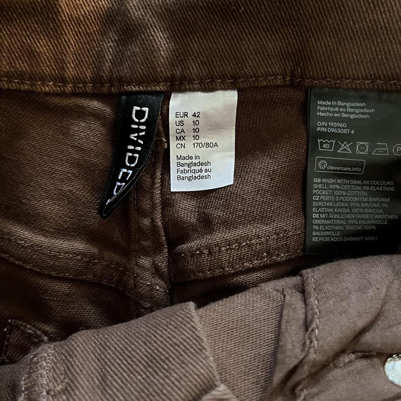 h&m divided brown wide leg pants!! bought on a... - Depop