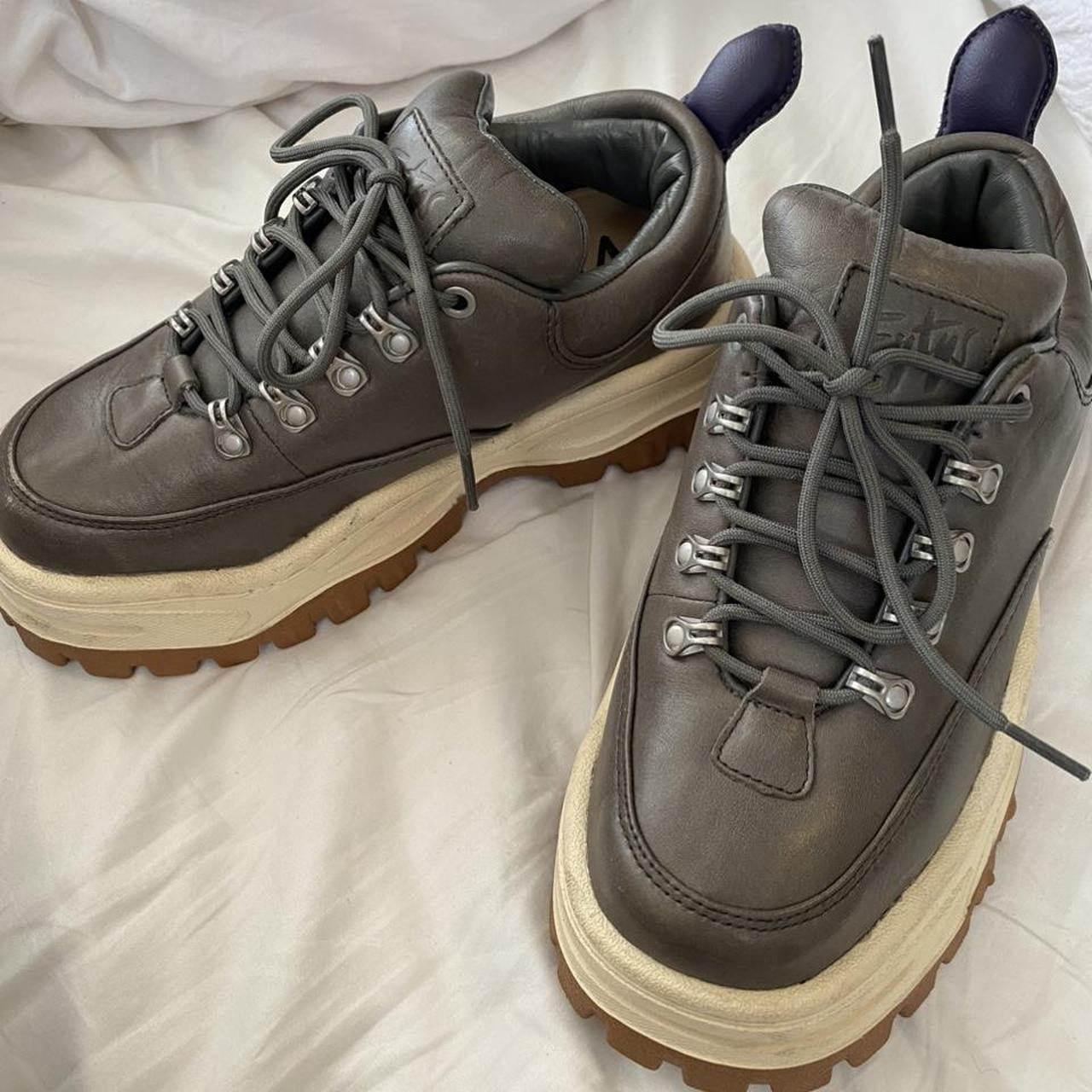 brown and cream trainers
