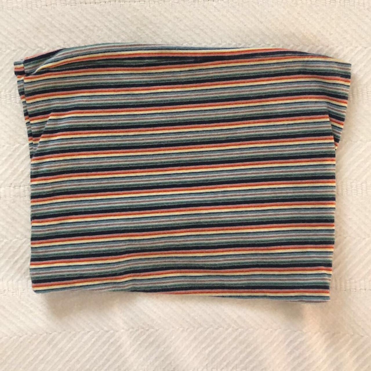 Brandy Melville Jenny Tube Top Rainbow colored Jenny... - Depop