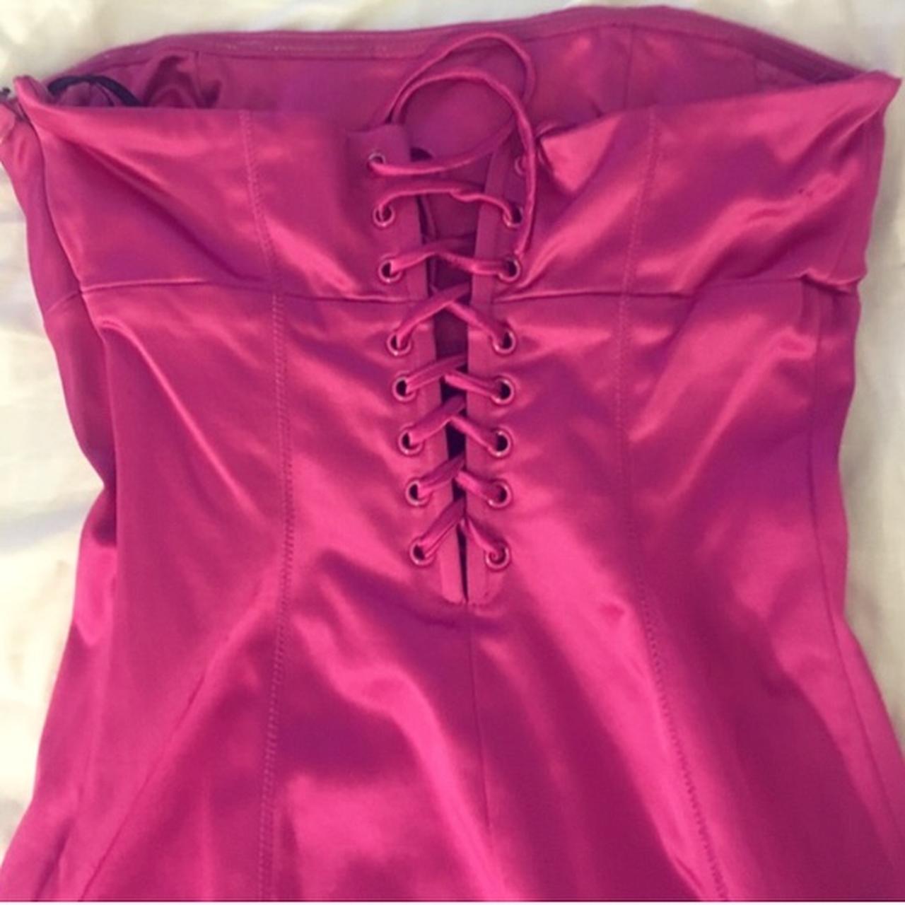 pink-satin-bebe-dress-lace-up-detail-in-the-back-depop