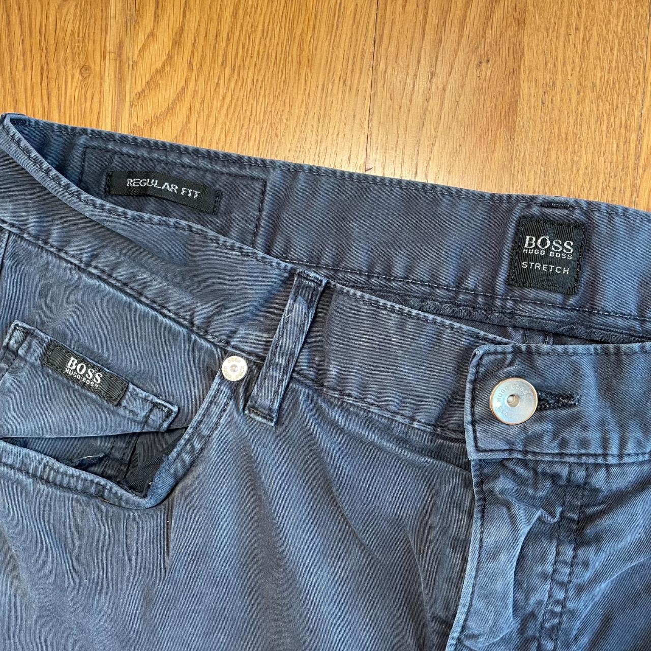 Hugo Boss Kansas 10 Navy Blue Trousers Jeans Stretch... - Depop