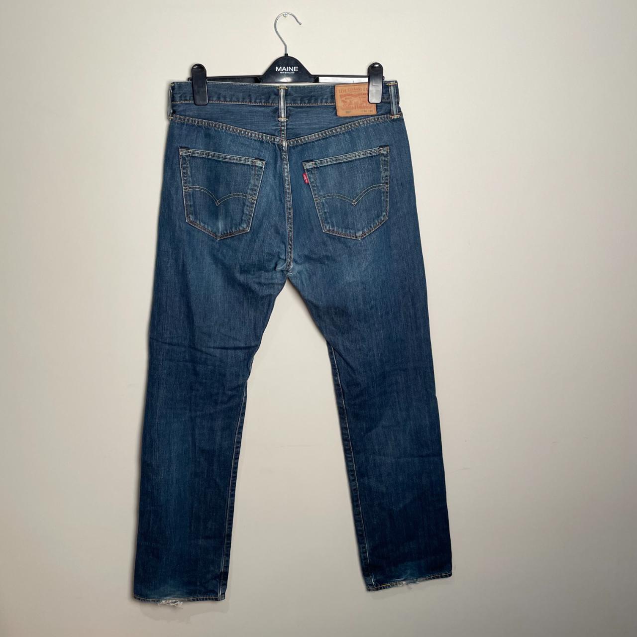 Levi's Vintage 501 Navy Blue Denim Straight Leg... - Depop