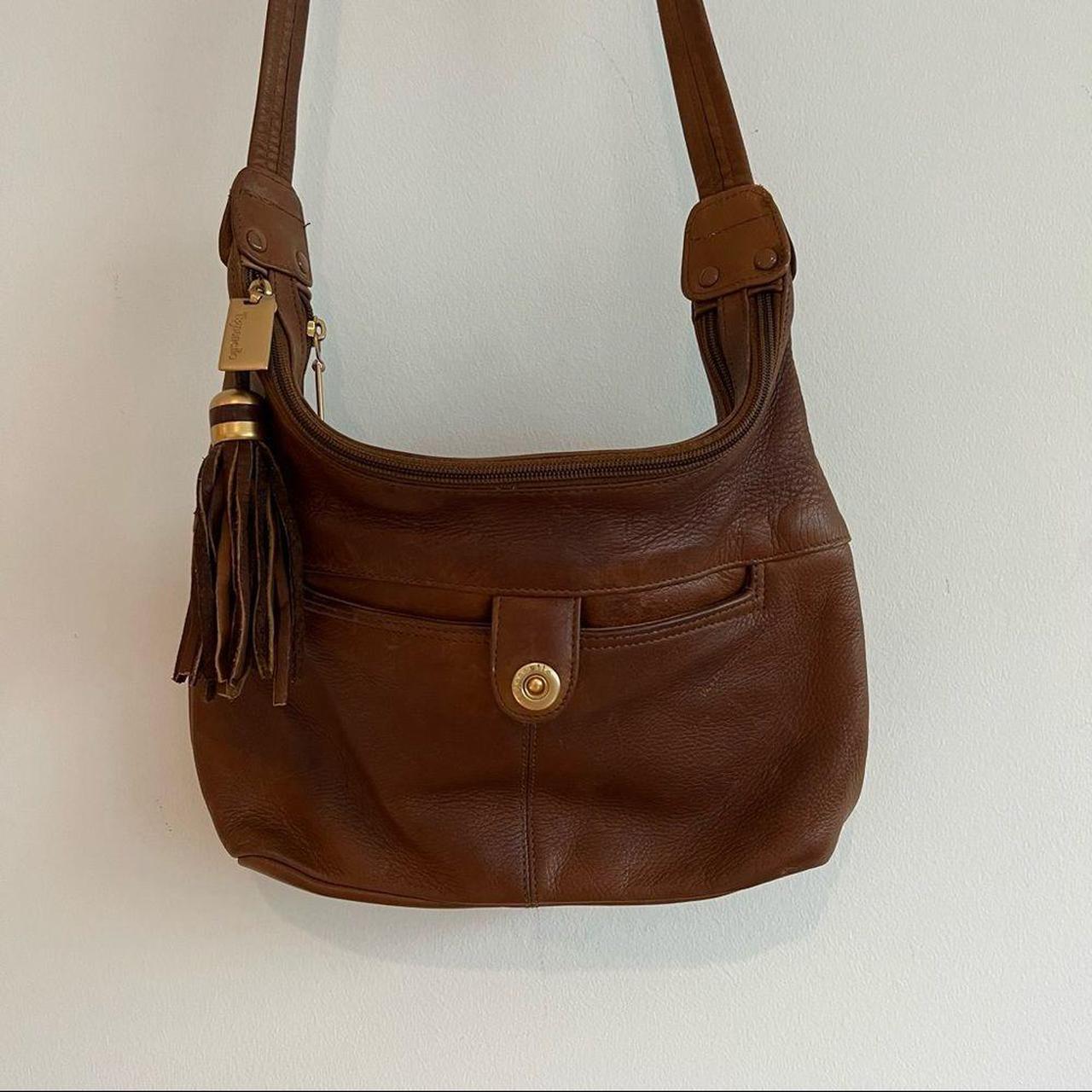 Tignanello Vintage Brown Leather Crossbody Strap Depop