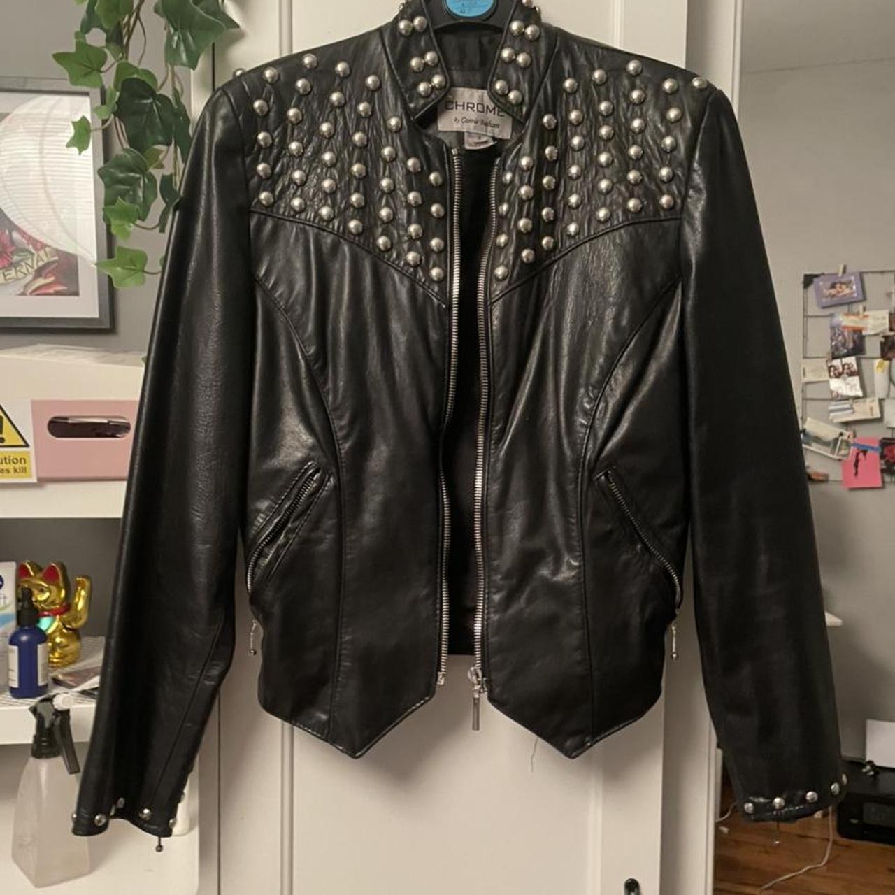 leather jacket with silver studs