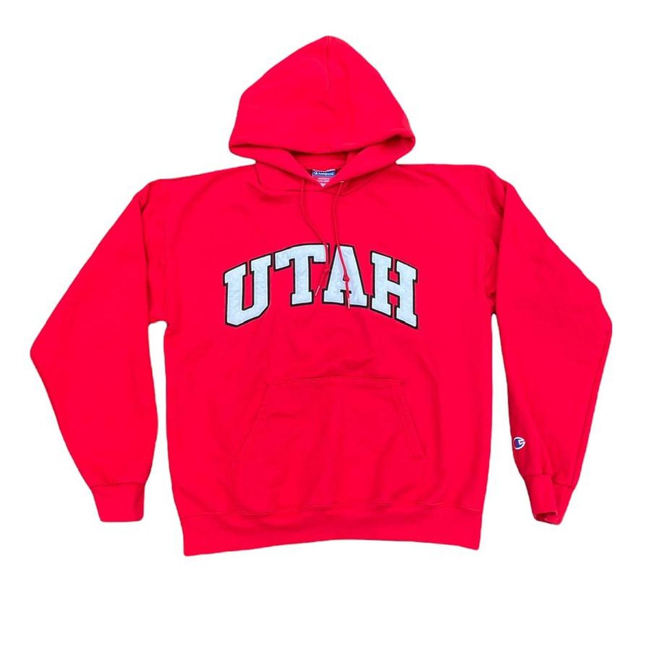 Men’s champion authentic Utah college hoodie in... - Depop