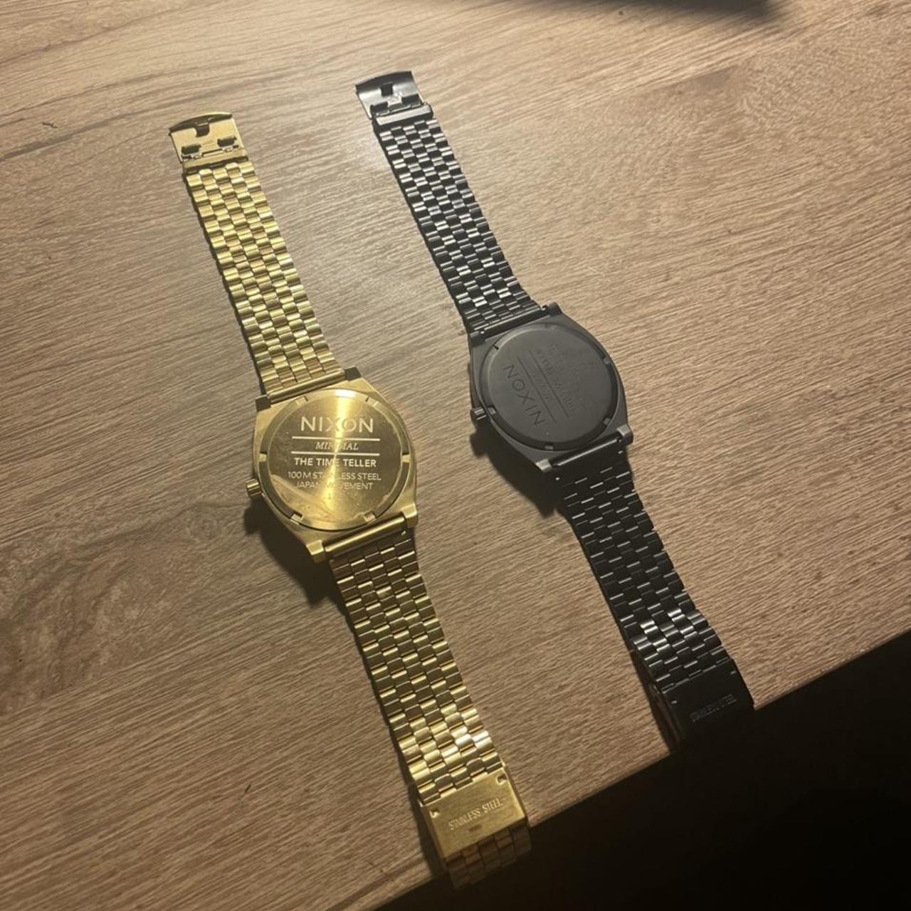 Mens Nixon watch bundle, comes with black in gold.... Depop