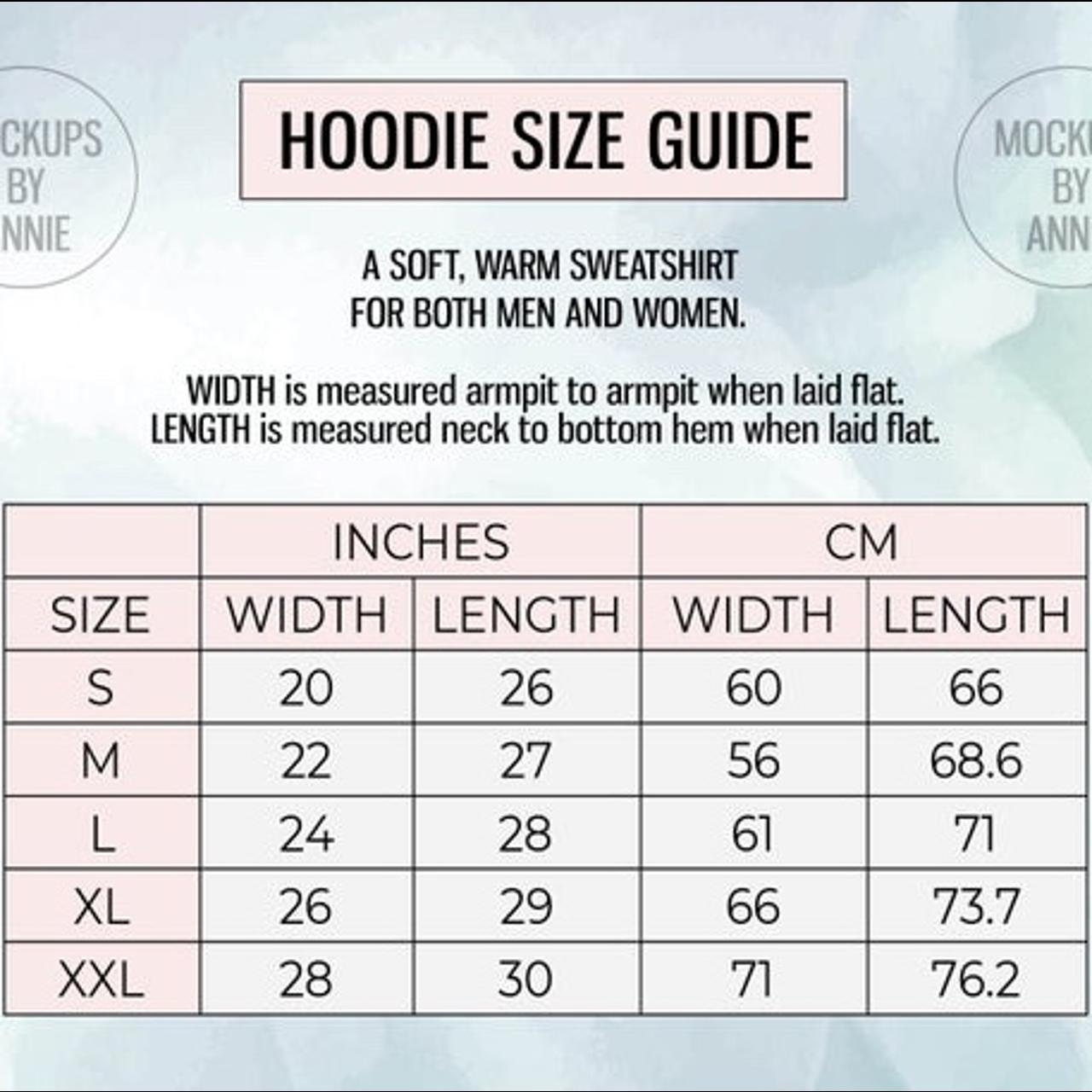 Sweatshirt size guide - Depop