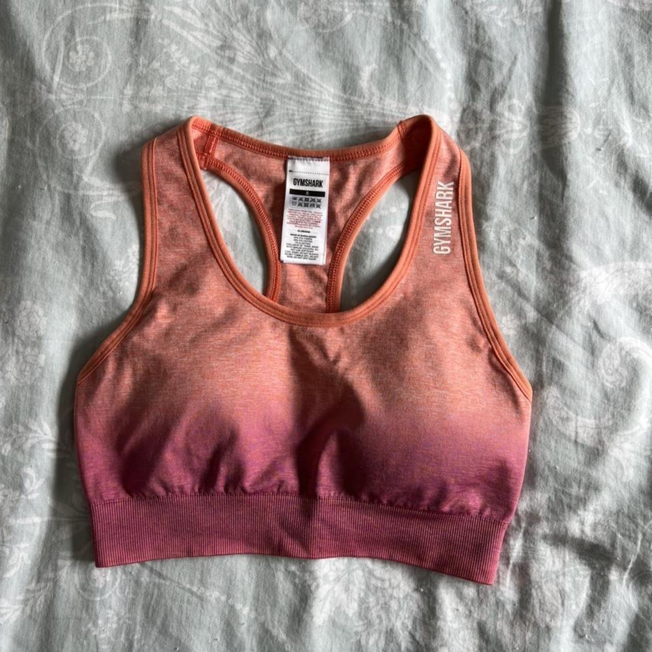 Gymshark orange marl/pink sports bra and leggings.... Depop