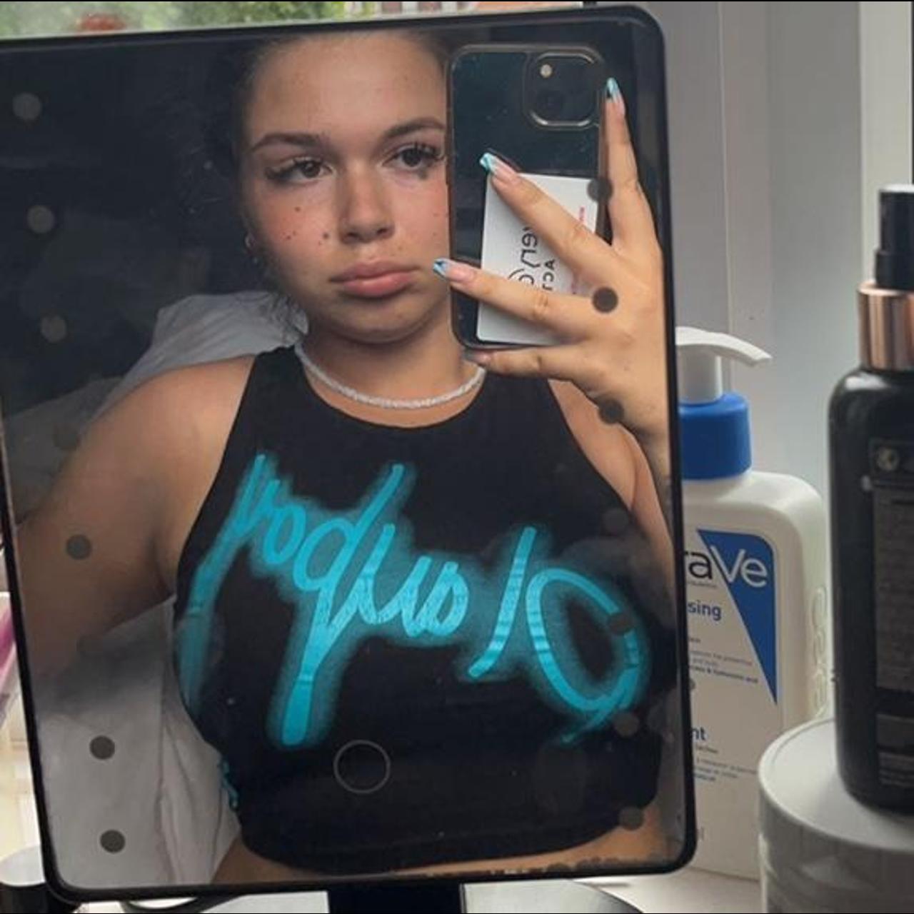 Playboy racer crop Slight wear to logo Would fit a... Depop