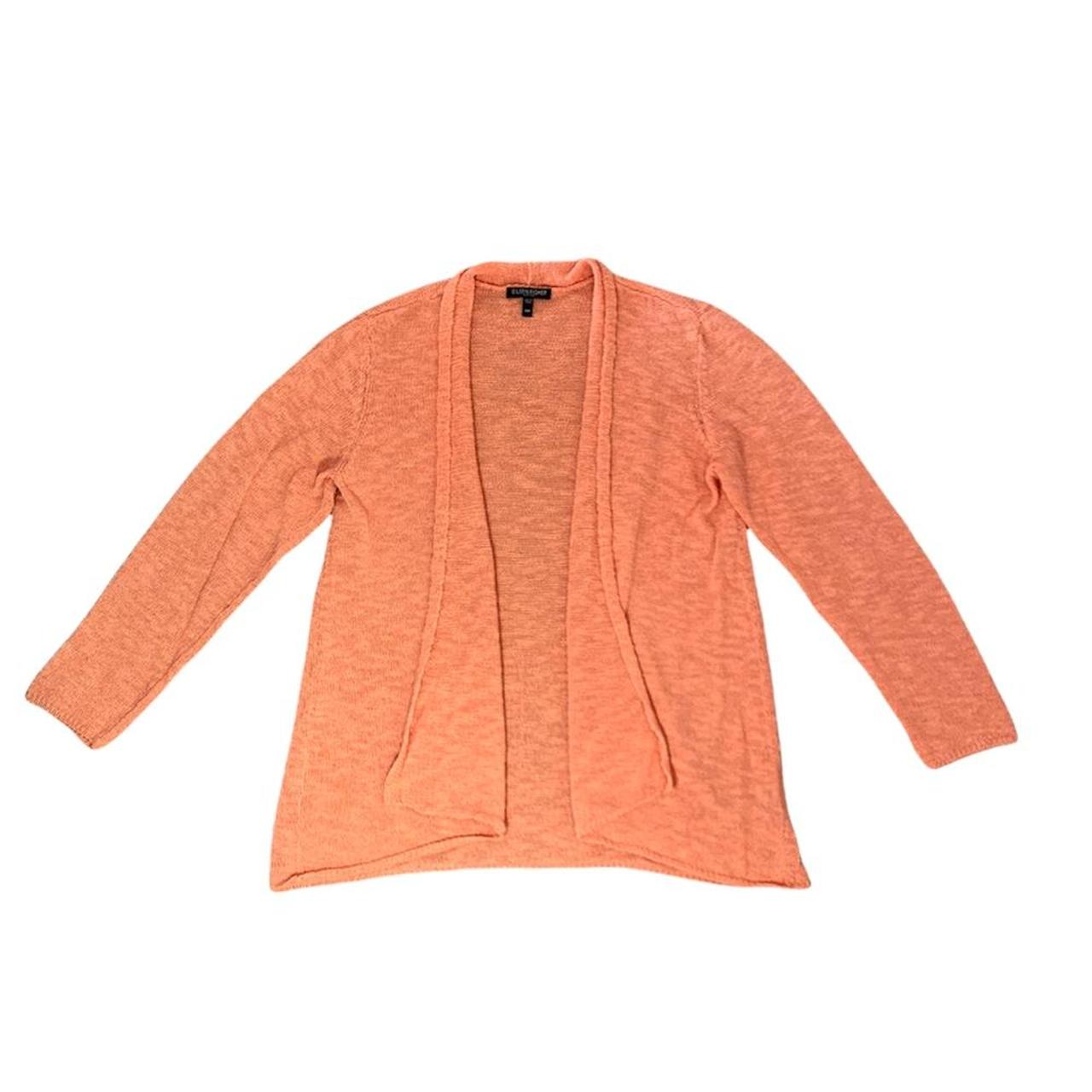 Eileen Fisher Women's Orange and Pink Cardigan Depop